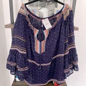 Free People embroidered peasant blouse